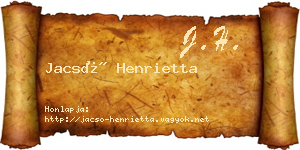 Jacsó Henrietta névjegykártya